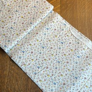 Vintage fabric, beige/butter yellow soft cotton with small floral pattern, 2 yds